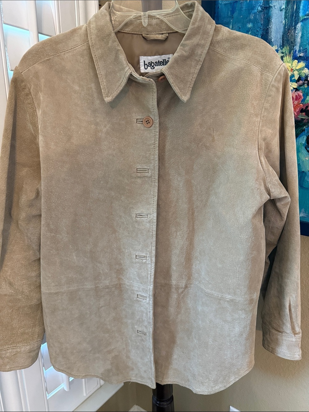 bagatelle Taupe Suede Button-Up Jacket
